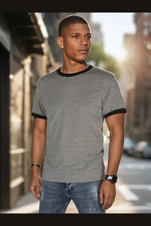 D-Street T-shirt męski basic szary RX5663