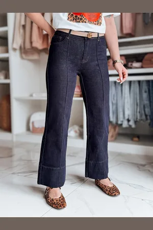 D-Street Spodnie damskie jeansowe straight leg CLASSIFIT granatowe UY2665