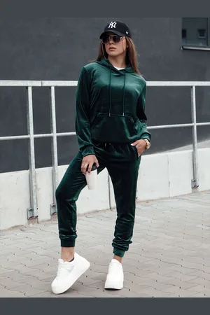 D-Street Komplet damski welurowy RELAX FIT zielony AY1067