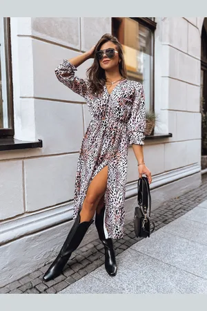D-Street Sukienka midi DIZI beżowa EY2373