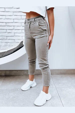 D-Street Spodnie damskie mom fit FINN beżowe UY1593