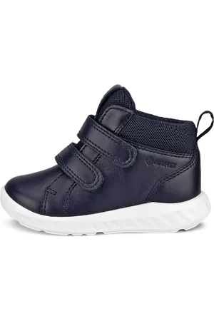 Ecco Dziecięce skórzane buty sportowe na rzepy Gore-Tex