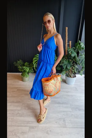 Edoti Sukienka z popeliny midi na ramiączkach