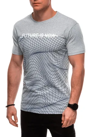 Edoti T-shirt męski z nadrukiem S2032