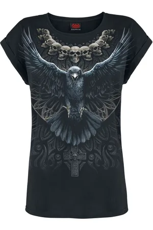 Spiral T-Shirt Goth z Raven Skull