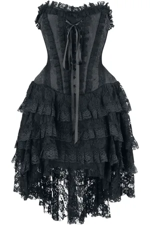Gothicana Sukienka krótka Goth z Elaborate Gothic Dress with Corset and Shorter-Front Skirt