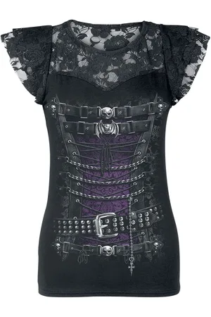 Spiral T-Shirt Goth z Waisted Corset