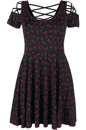 EMP Sukienka krótka z Dress with Lacing and Runes
