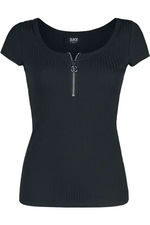 EMP T-Shirt z Black T-shirt with Zip at Neckline