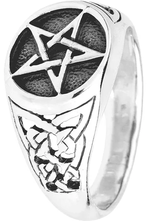 etNox hard and heavy Pierścień Goth z - Pentagram Unisex