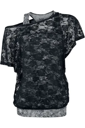 EMP T-Shirt z Grey Top with Black Lace Shirt