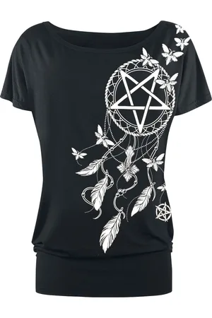 Gothicana T-Shirt Goth z Pentagram and Dreamcatcher T-shirt