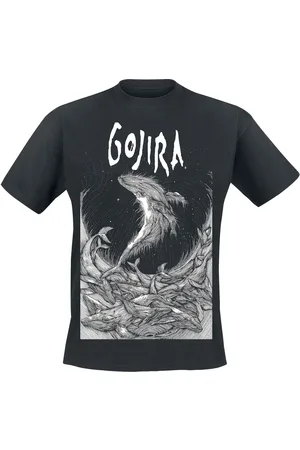 Gojira T-Shirt z Woodblock Whales