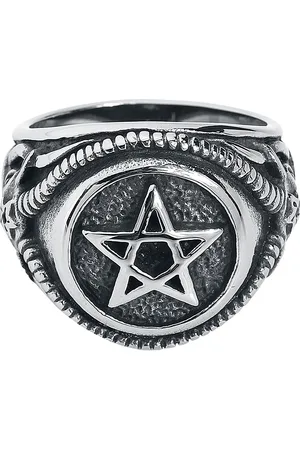 etNox hard and heavy Pierścień Goth z - Pentagram Unisex