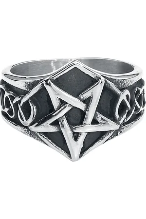 etNox hard and heavy Pierścień Goth z - Pentagram Unisex