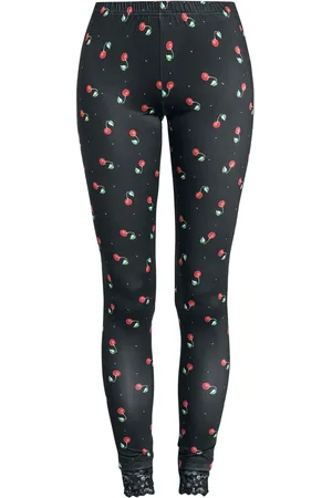 Pussy Deluxe Legginsy Rockabilly z Cherries Leggings