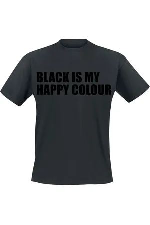 Sprüche T-Shirt Fun z Black Is My Happy Colour