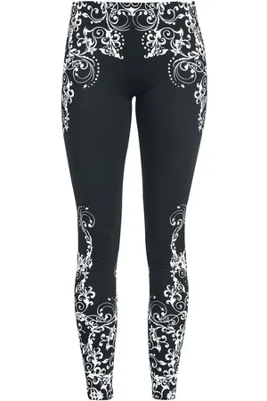 EMP Legginsy z Black leggings with detailed print