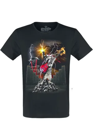Goodie Two Sleeves T-Shirt Fun z Heavy Metal Cat