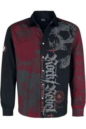 Rock Rebel Koszula z długim rękawem z Black/Red Shirt with Print