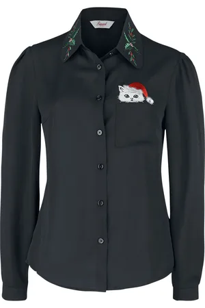 Banned Retro Bluzka Rockabilly z Pocket Cat Blouse