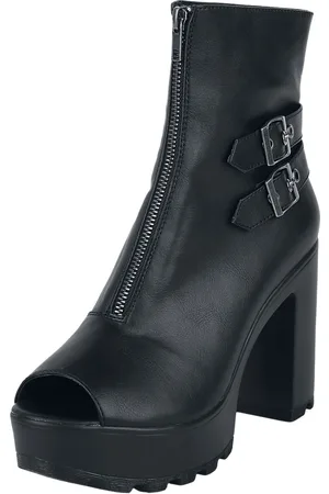 EMP Buty Goth z Peep-toe ankle boot with zip