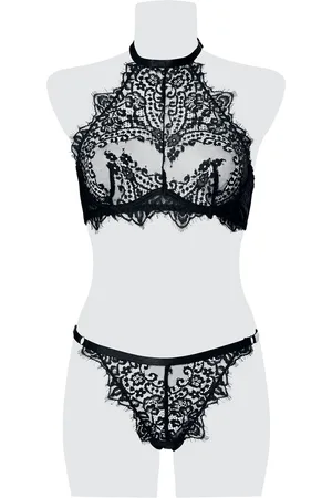 Grey Velvet Bielizna Goth z 2-Part Lace Cami Set