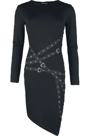 Gothicana Sukienka krótka Goth z Dress with straps, eyelets and buckles