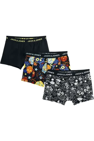 JACK & JONES Bokserki z JACSUGAR SKULL TRUNKS 3 PACK