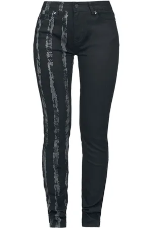 Rock Rebel Jeansy z Striped Leg Stretch Denim