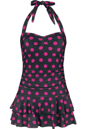 Pussy Deluxe Classic Pink Dotties Swimsuit - Kąpielówki - Kobiety - czarny