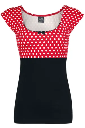 Pussy Deluxe Red Dots Basic Shirt - T-Shirt - Kobiety - czarny