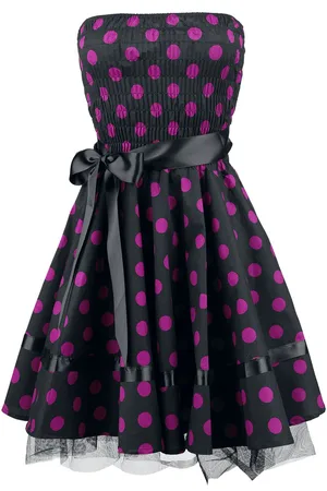 H&R London Sukienka krótka Rockabilly z Big Purple Dots