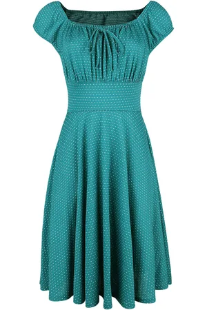 Voodoo Vixen Sukienka Medium Rockabilly z Tessy Green Gathered Dress