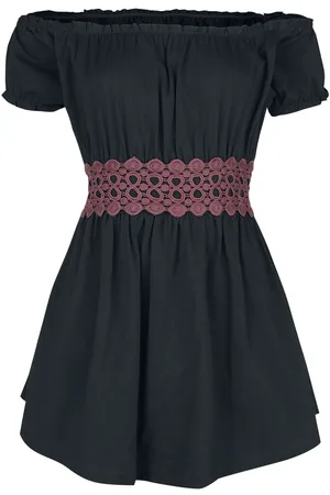 Gothicana T-Shirt Goth z Gothicana Open-Shoulder T-shirt with Lace