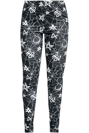 EMP Legginsy Goth z Leggings with spiderweb and occult ornaments