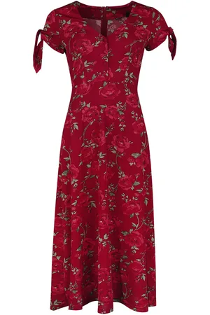 Voodoo Vixen Sukienka długa Rockabilly z V-neck flared dress