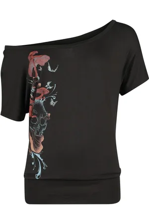 Full Volume T-Shirt Goth z T-shirt with mushrooms, skull and butterflies