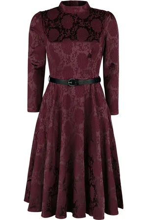H&R London Sukienka Medium z Chevron Red Swing Dress