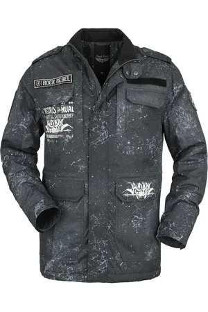 Rock Rebel Kurtka przejściowa z Between-seasons jacket with various patches