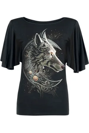 Spiral T-Shirt Goth z Celtic wolf
