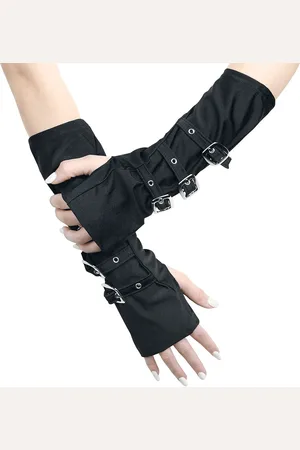 Pamela Mann Narękawniki Goth z - Buckle gloves Kobiety