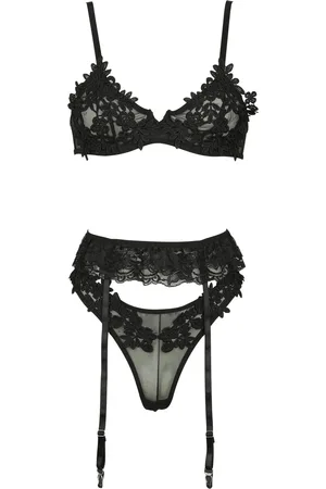 3-Part Lace Harness Bra Set