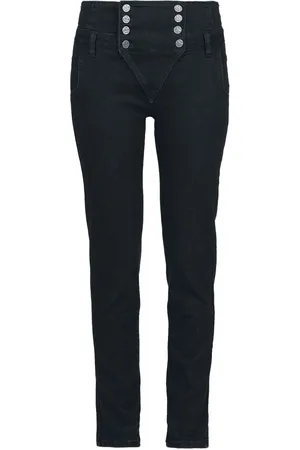 EMP Spodnie z materiału z Double Button Placket Jeans