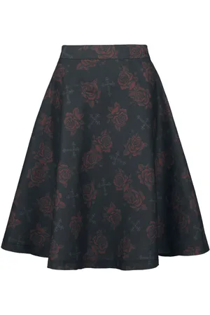 Rock Rebel Spódnica Medium z Skirt with roses and crosses