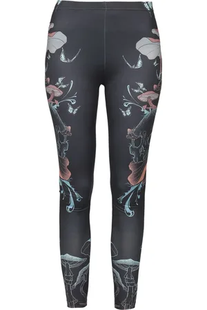 Full Volume Legginsy z Leggings with skull and mushroom print