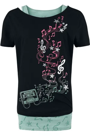 Full Volume T-Shirt z Three Pieces T-Shirt and Tops with Notes and Stars