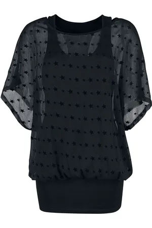 Forplay T-Shirt Goth z Double Layer Stars Tee