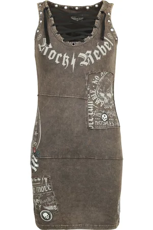 Rock Rebel Sukienka krótka z Eyelet dress with patches