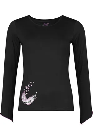 Full Volume Longsleeve Goth z Longsleeve With Wing And Feather Print